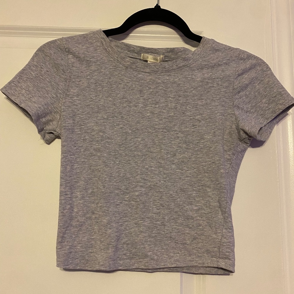 Heather Grey Cropped Tee